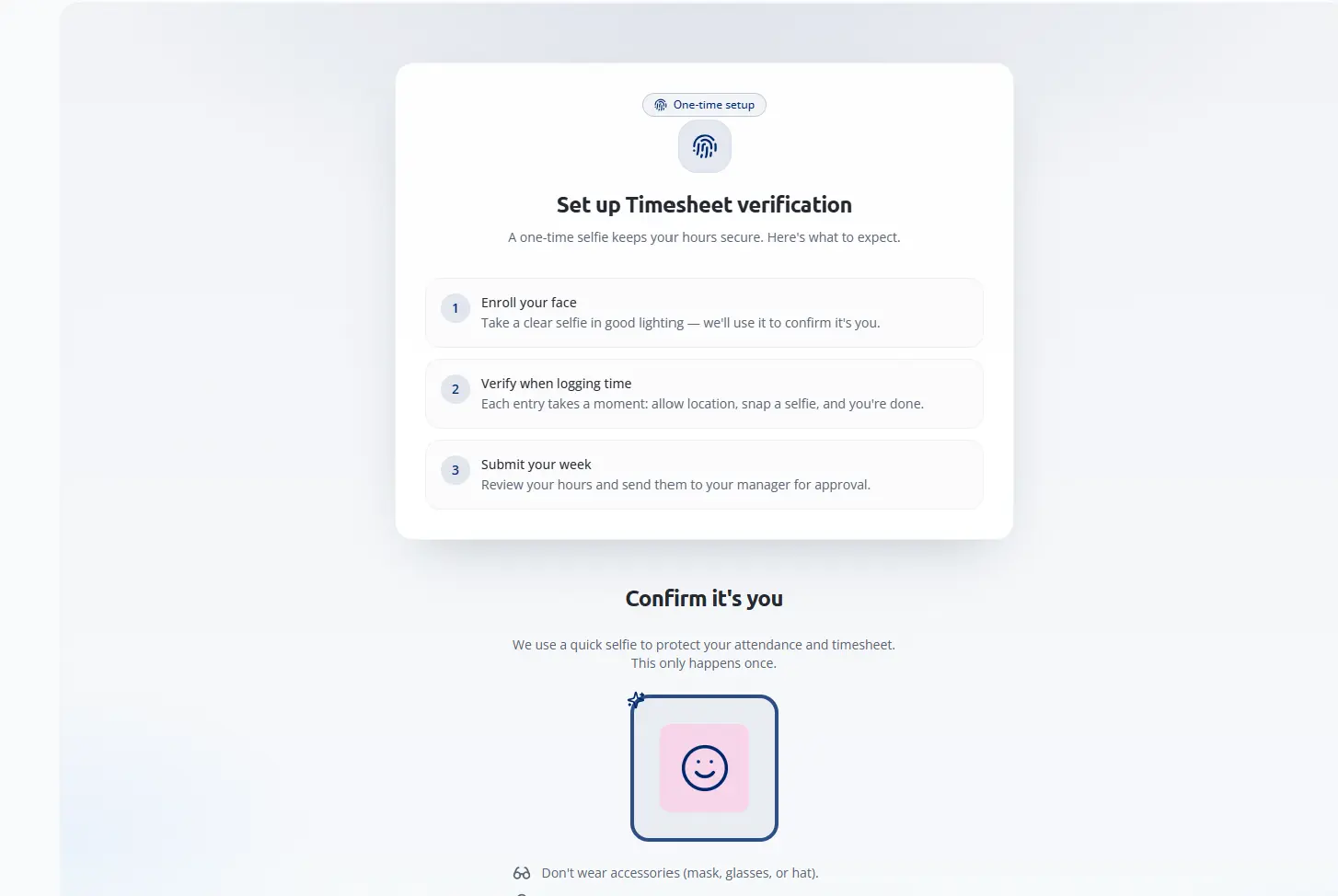 Configuración del reloj checador con verificación de identidad